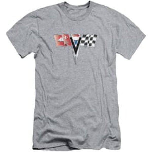 Chevy Slim Fit Shirt 2ND Gen Vette Nose Emblem Athletic Heather T-Shirt