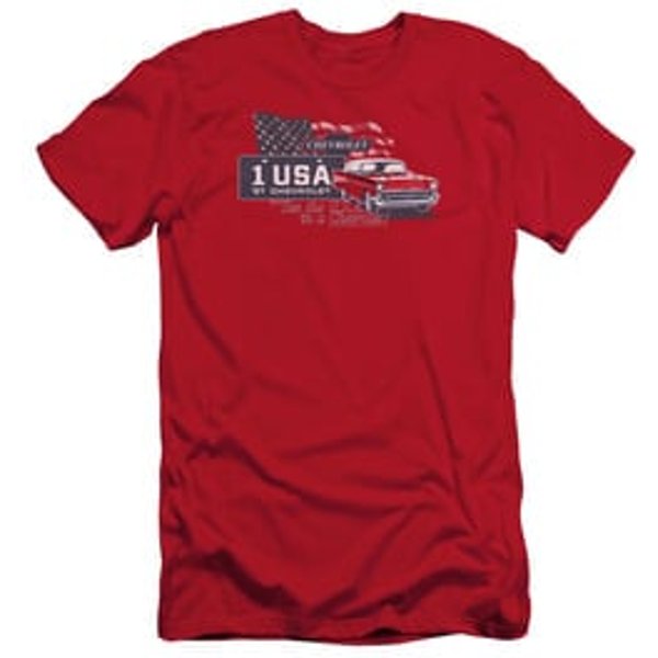 Chevy Slim Fit Shirt See The USA Chevrolet Red T-Shirt