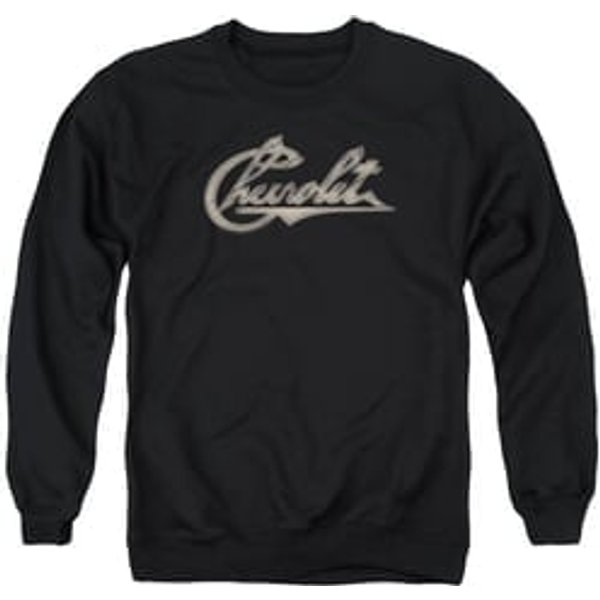 Chevy Sweatshirt Script Adult Black Sweat Shirt