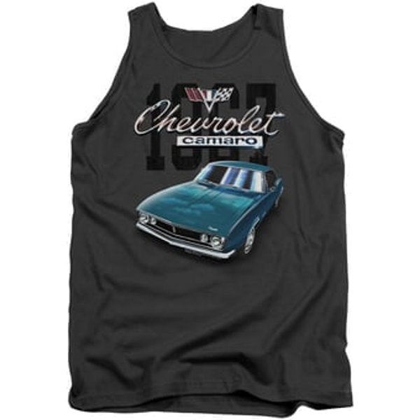 Chevy Tank Top Blue Classic Camaro Charcoal Tanktop