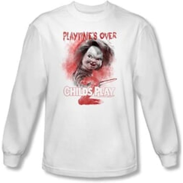 Child's Play 2 Shirt Playtime's Over White Long Sleeve Tee Shirt
