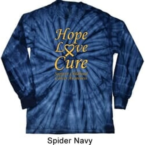 Childhood Cancer Awareness Hope Love Cure Long Sleeve Tie Dye