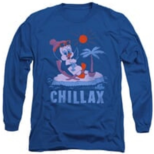 Chilly Willy Shirt Chillax Long Sleeve Royal Blue Tee T-Shirt