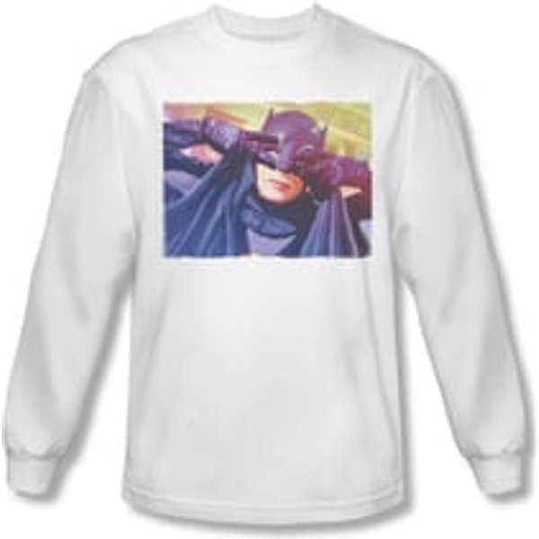 Classic Batman Shirt Mask Long Sleeve White Tee T-Shirt