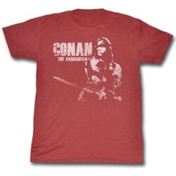 Conan Shirt The Barbarian Adult Heather Red Tee T-Shirt