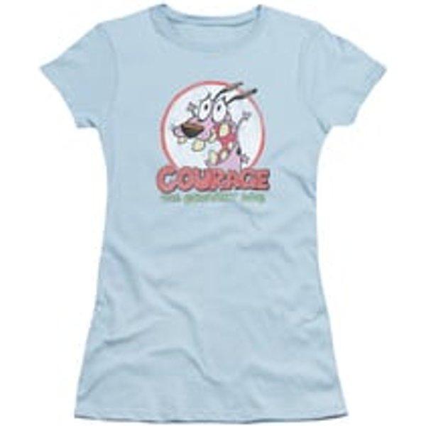 Courage The Cowardly Dog Shirt Juniors Vintage Courage Light Blue Tee T-Shirt