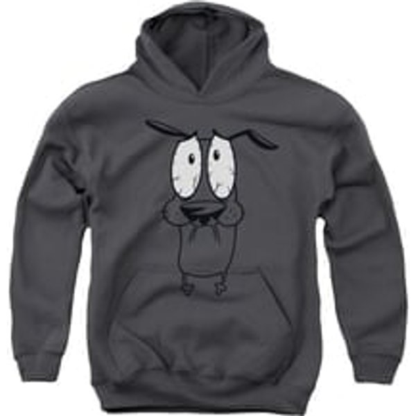 Courage The Cowardly Dog Youth Hoodie Scared Charcoal Kids Hoody