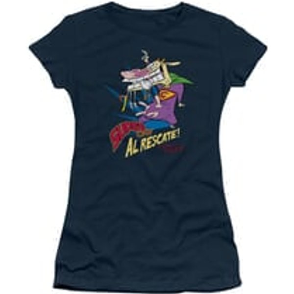 Cow & Chicken Shirt Juniors Super Cow Navy Tee T-Shirt