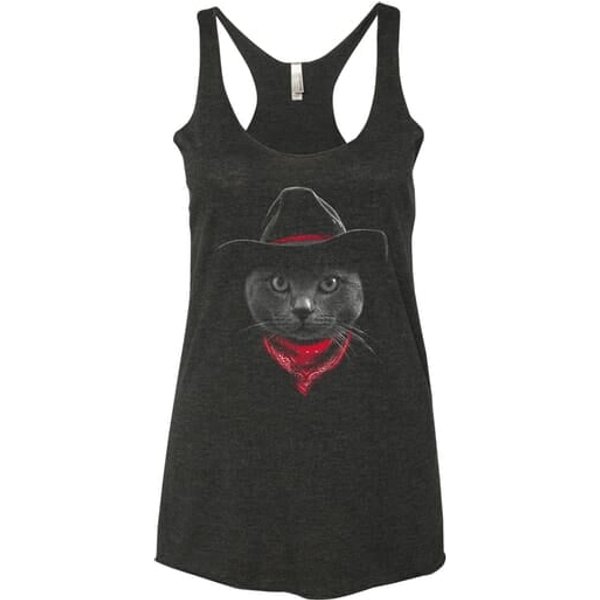 Cowboy Cat Ladies Tri Blend Racerback