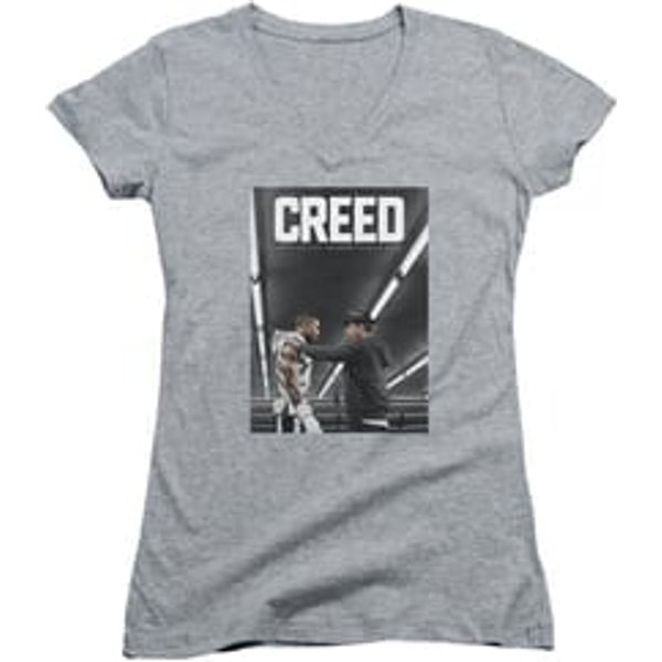 Creed Juniors V Neck Shirt Movie Poster Athletic Heather T-Shirt