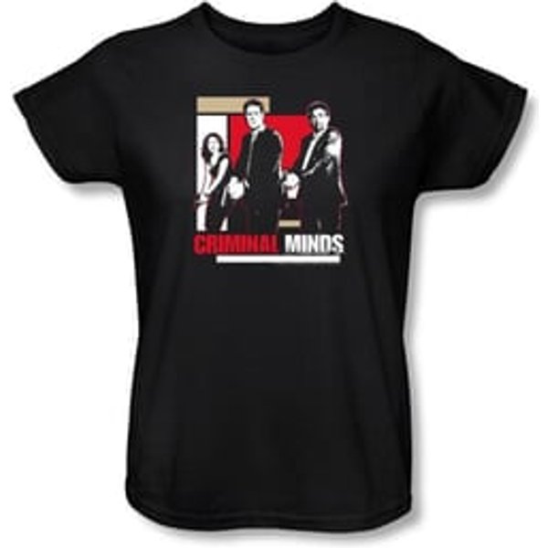 Criminal Minds Ladies T-shirt Guns Drawn TV Show Black Tee Shirt