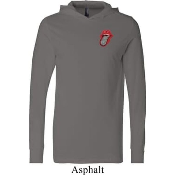 Crystal Tongue Patch Pocket Print Lightweight Hoodie Tee