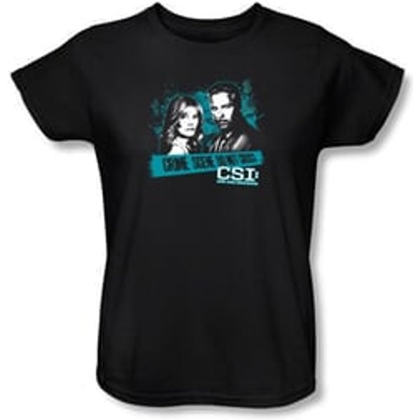 CSI Ladies T-shirt Cross The Line Black Tee