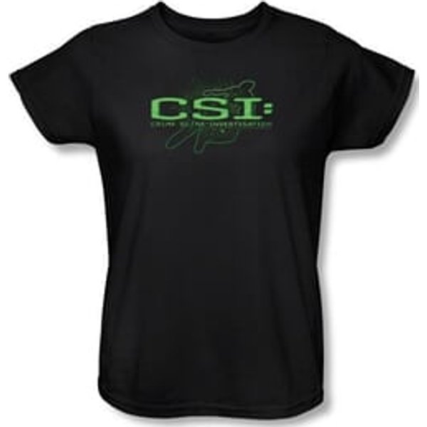 CSI Ladies T-shirt Sketchy Shadow Black Tee
