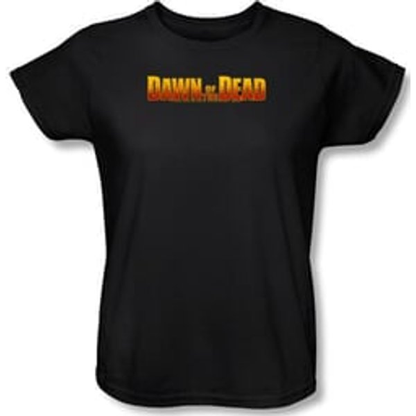 Dawn Of The Dead Ladies T-shirt Movie Dawn Logo Black Tee Shirt