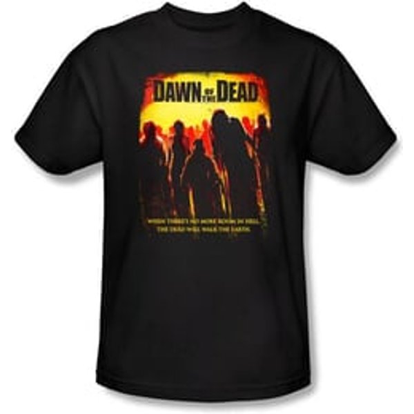 Dawn Of The Dead T-Shirt Movie Title Adult Black Tee Shirt