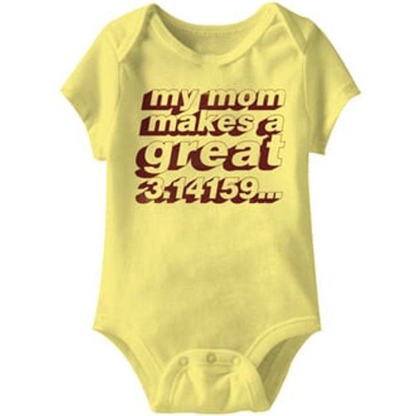 Designs My Mom Makes A Great 3.14159 Funny Baby Romper Yellow Infant Babies Creeper