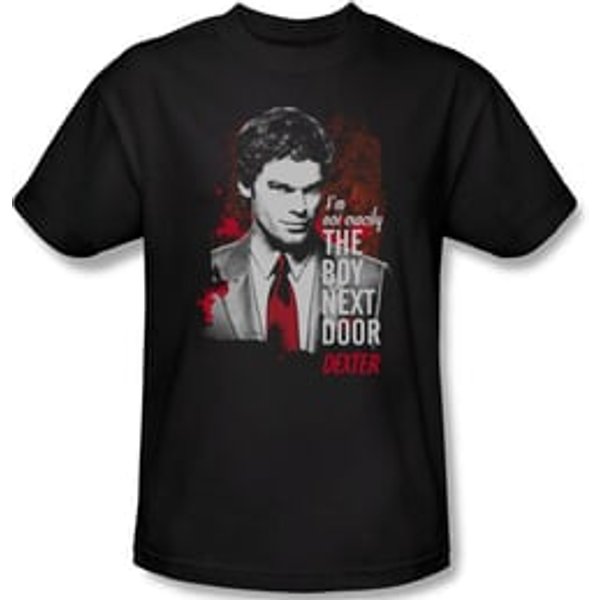 Dexter Shirt Boy Next Door Adult Black T-Shirt Tee