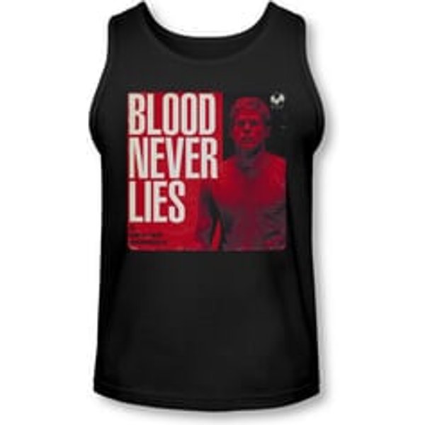 Dexter Shirt Tank Top Blood Never Lies Black Tanktop