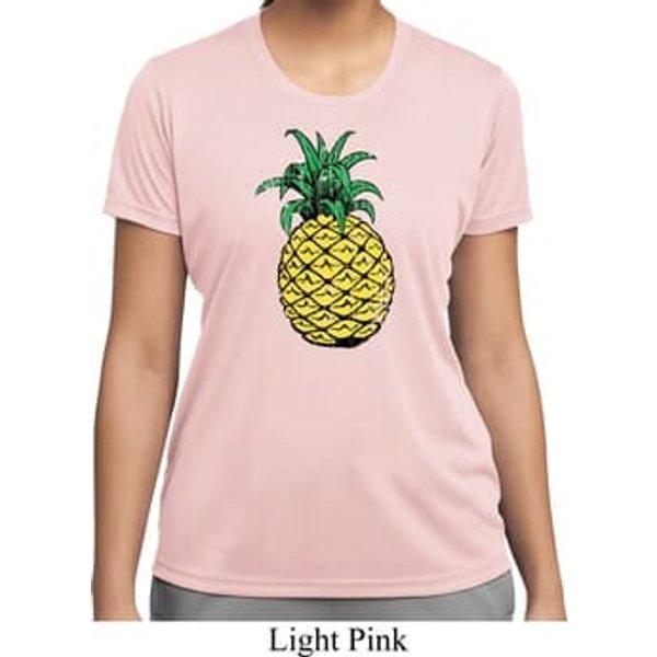 Distressed Pineapple Ladies Moisture Wicking Shirt