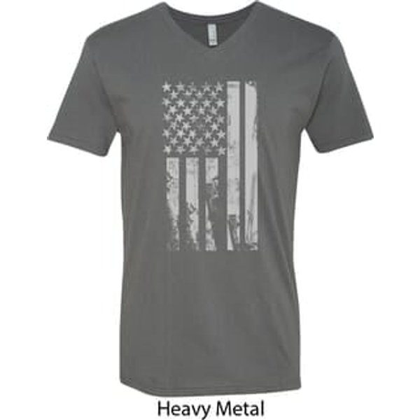 Distressed Stars and Stripes Flag Mens V-Neck Shirt