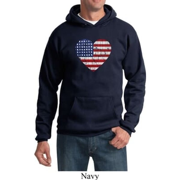 Distressed USA Heart Hoodie