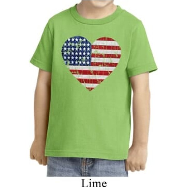 Distressed USA Heart Toddler Shirt