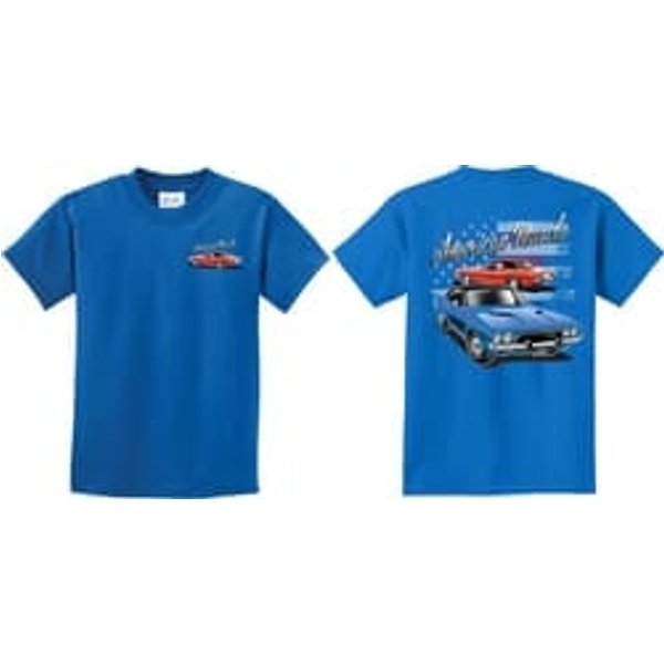 Dodge American Muscle Blue and Red (Front & Back) Youth T-shirt