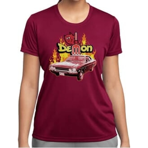 Dodge Demon Ladies Dry Wicking T-shirt