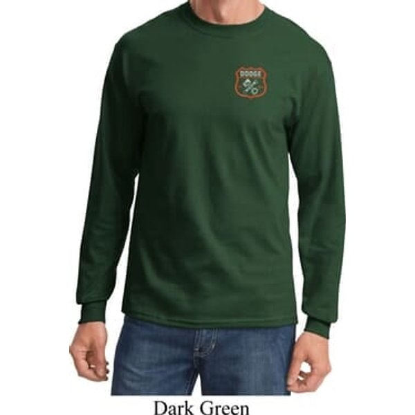 Dodge Garage Pocket Print Long Sleeve Shirt