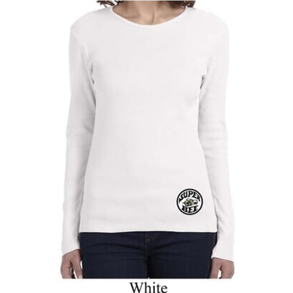 Dodge Super Bee Circle Logo Bottom Print Ladies Long Sleeve Shirt