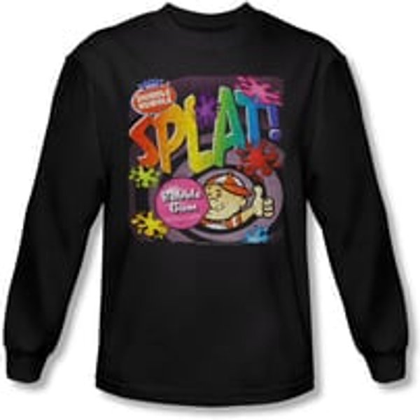 Double Bubble Shirt Splat Gum Long Sleeve Black Tee T-Shirt