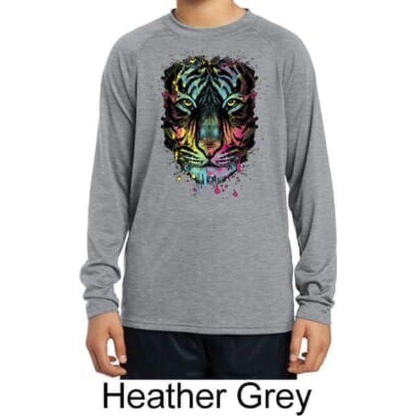 Dripping Neon Tiger Kids Dry Wicking Long Sleeve Shirt