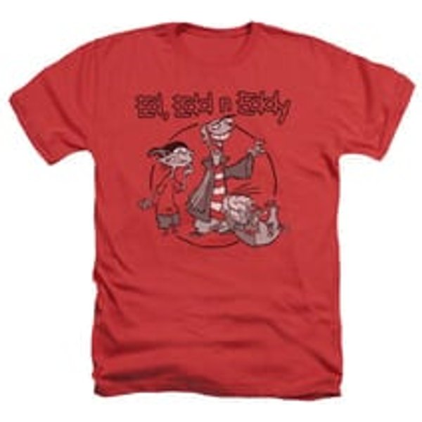 Ed, Edd N Eddy Shirt Gang Adult Heather Red Tee T-Shirt
