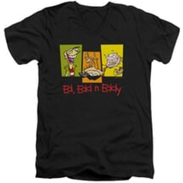Ed, Edd N Eddy Shirt Slim Fit V Neck 3 Ed's Black Tee T-Shirt