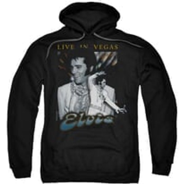 Elvis Presley Hoodie Live In Vegas Black Sweatshirt Hoody