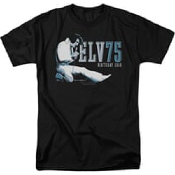 Elvis Presley Shirt 75 Logo Black T-Shirt