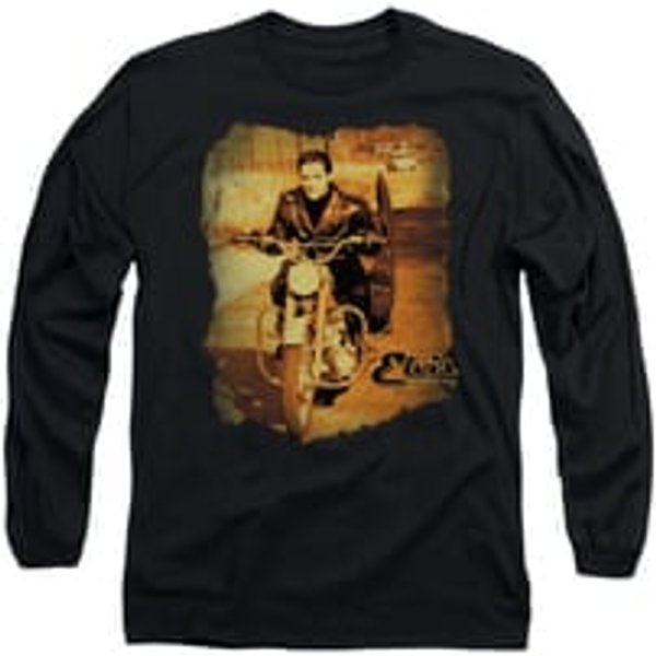 Elvis Presley Shirt Hit The Road Long Sleeve Black Tee T-Shirt
