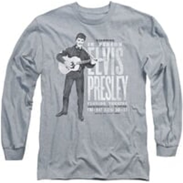 Elvis Presley Shirt In Person Long Sleeve Athletic Heather Tee T-Shirt