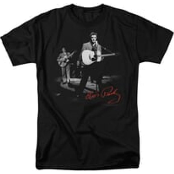 Elvis Presley Shirt In The Spot Light Guitar Black T-Shirt