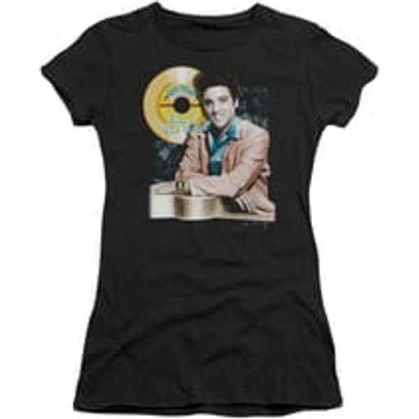 Elvis Presley Shirt Juniors Gold Record Black T-Shirt