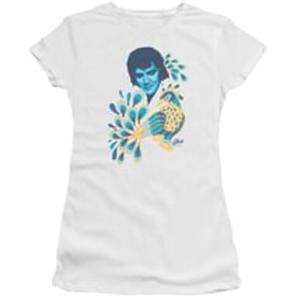 Elvis Presley Shirt Juniors Peacock White T-Shirt
