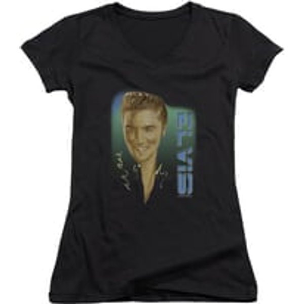 Elvis Presley Shirt Juniors V Neck 56 Black T-Shirt