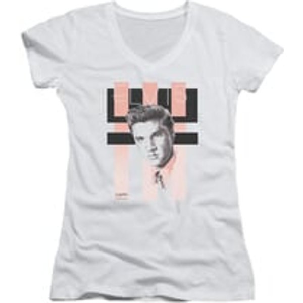 Elvis Presley Shirt Juniors V Neck Retro White T-Shirt