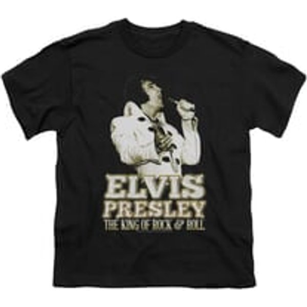 Elvis Presley Shirt Kids Golden Glow Black T-Shirt