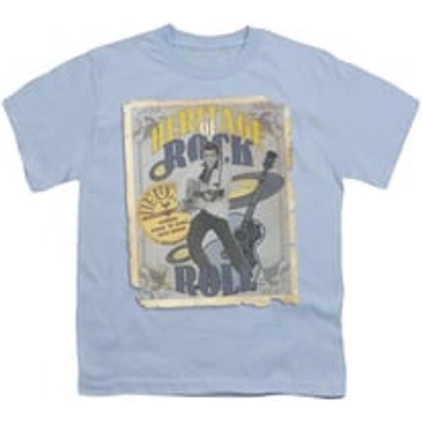 Elvis Presley Shirt Kids Heritage Of Rock Poster Light Blue T-Shirt