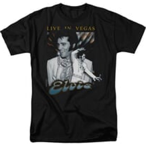 Elvis Presley Shirt Live In Vegas Black T-Shirt