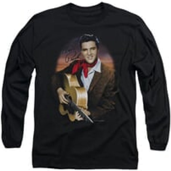 Elvis Presley Shirt Red Scarf 2 Long Sleeve Black Tee T-Shirt
