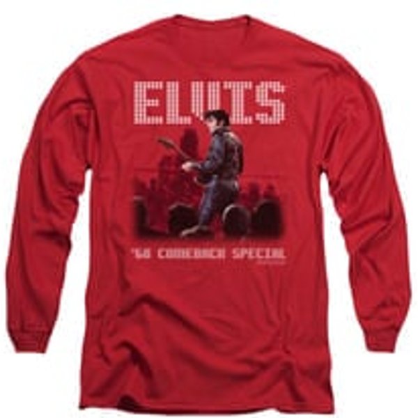 Elvis Presley Shirt Return Of The King Long Sleeve Red Tee T-Shirt