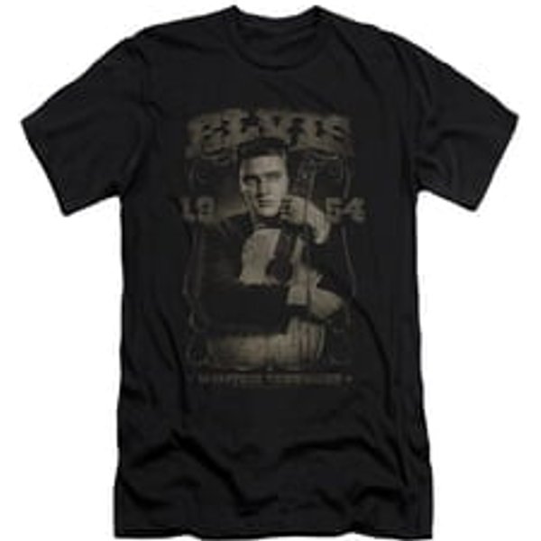 Elvis Presley Shirt Slim Fit 1954 distressed Black T-Shirt